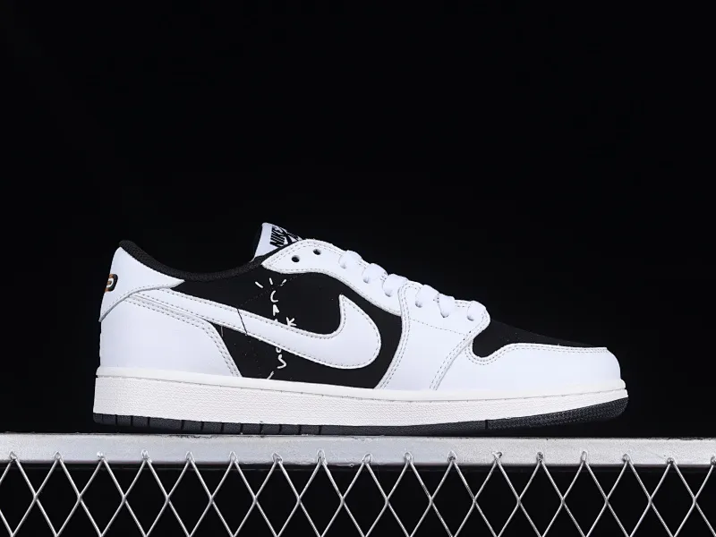 All categories Air Jordan Jordan series basketball shoes Air Jordan 1 Low Travis Scott x Air Jordan 1 Low OG AJ1 Joe 1 black and white panda reverse inverted hook joint casual sports basketball shoes DZ4317-100